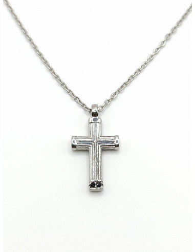 Steel cross pendant