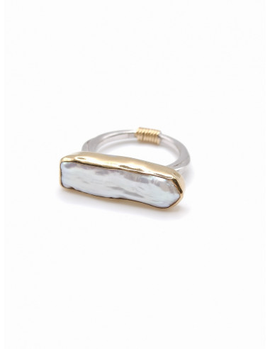 Silver gold ring