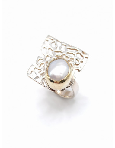 Silver gold ring